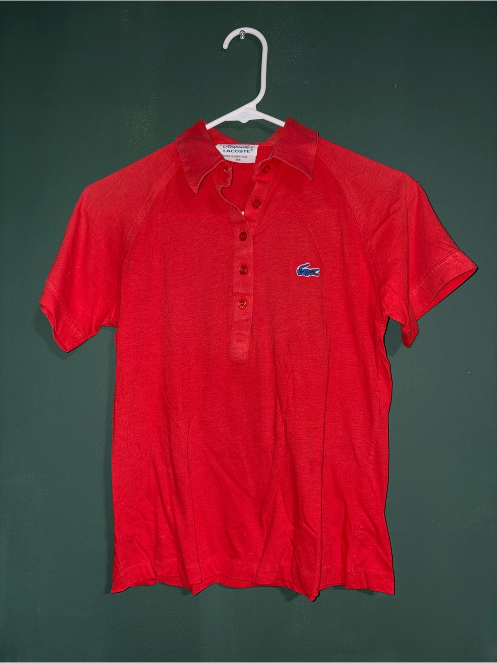 Vintage Haymaker Lacoste Red Polo Shirt Size 34